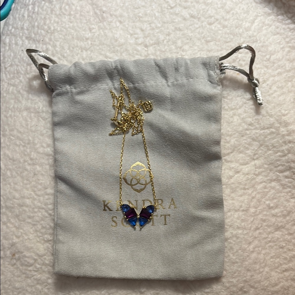 Kendra Scott Blue and Gold Embellished Bag
